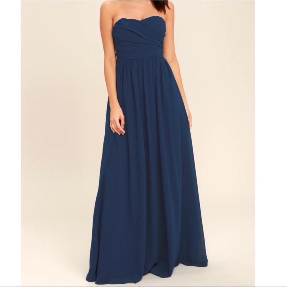 Royal Blue Strapless Gown